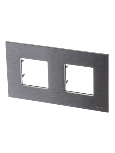 Рамка 2-постовая ABB Zenit сталь 2CLA227200N4001 Рамка 2-постовая ABB Zenit сталь 2CLA227200N4001