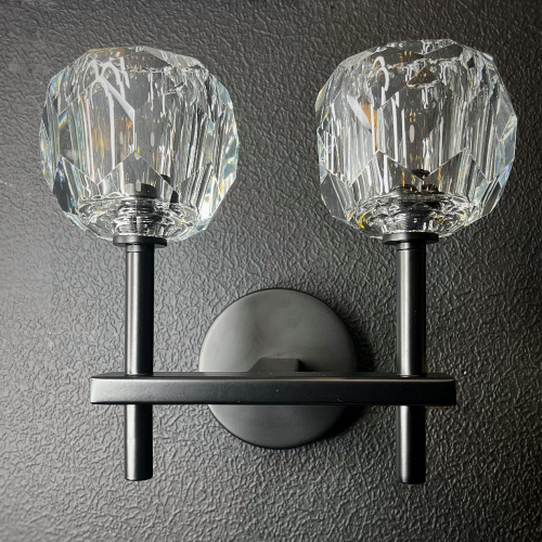 Бра Бра Rh Boule De Cristal Double Sconce Brass Черный By Imperiumloft
