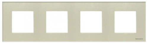 Рамка 4-постовая ABB Zenit стекло жемчужное 2CLA227400N3501 Рамка 4-постовая ABB Zenit стекло жемчужное 2CLA227400N3501