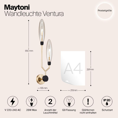 Бра Maytoni Ventura MOD012WL-02G