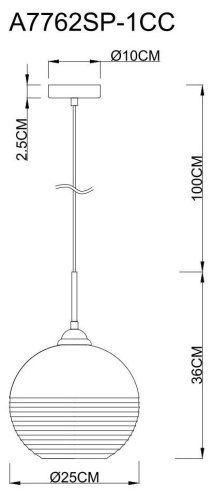Подвесной светильник Arte Lamp Wave A7762SP-1CC Подвесной светильник Arte Lamp Wave A7762SP-1CC