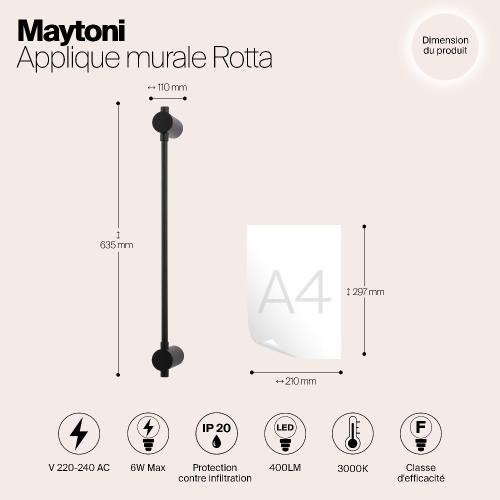 Бра Maytoni Rotta MOD413WL-L6B3K Бра Maytoni Rotta MOD413WL-L6B3K