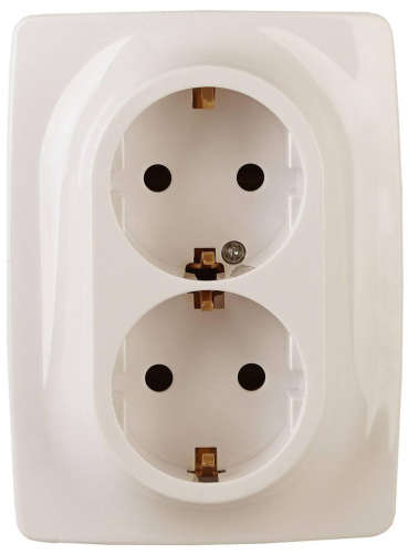 Розетка ЭРА 12 2x2P E Schuko со шторками 16A 250V 12-2008-02 Б0038813