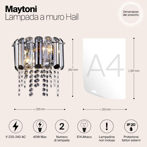 Настенный светильник Maytoni Hail MOD097WL-02CH