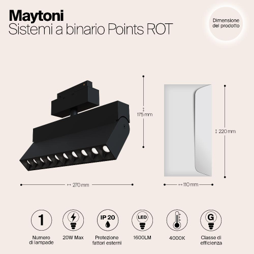 Трековый светодиодный светильник для магнитного шинопровода Maytoni Track Lamps TR015-2-20W4K-B Трековый светодиодный светильник для магнитного шинопровода Maytoni Track Lamps TR015-2-20W4K-B