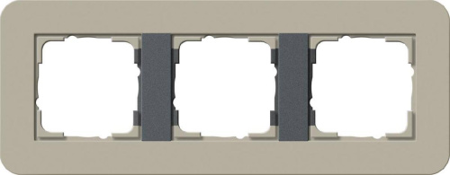 Рамка 3-постовая Gira E3 серо-бежевый/антрацит 0213428