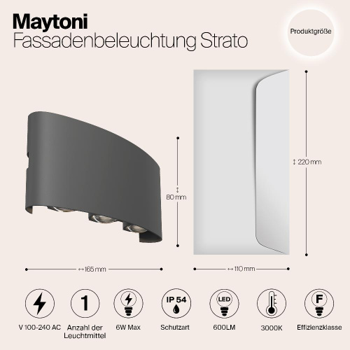 Настенный светильник Maytoni Outdoor O417WL-L6GR3K