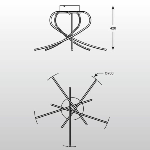 Потолочный светодиодный светильник Zumaline Carrello PL1100014-5