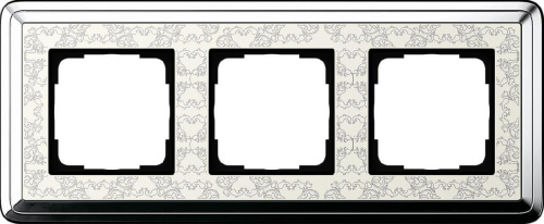 Рамка 3-постовая Gira ClassiX Art хром/кремовый 0213683