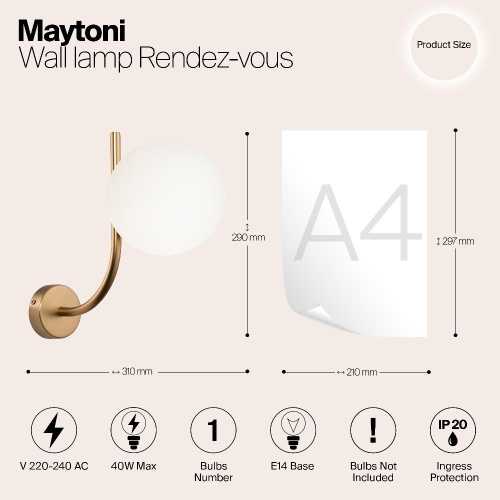 Бра Maytoni Rendez-Vous MOD109WL-01BS Бра Maytoni Rendez-Vous MOD109WL-01BS