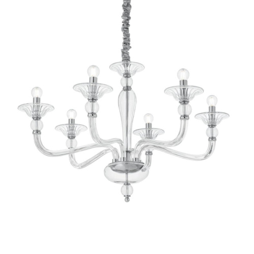 Подвесная люстра Ideal Lux Danieli SP6 Trasparente 159959 Подвесная люстра Ideal Lux Danieli SP6 Trasparente 159959