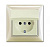 Розетка ABB Basic55 Schuko с/з 16A 250V IP44 с крышкой безвинтовой зажим слоновая кость 2CKA002018A1504