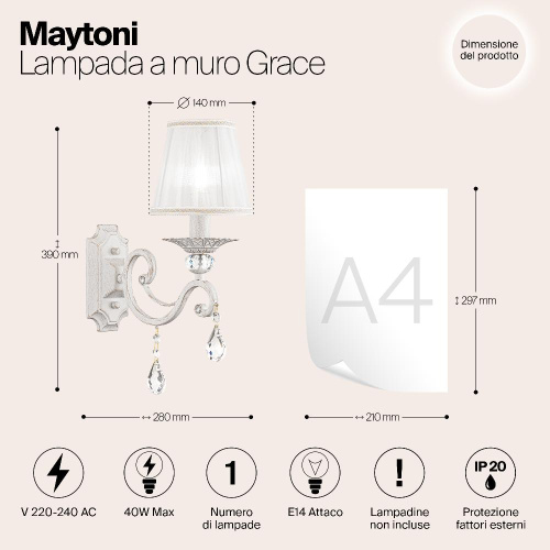 Бра Maytoni Grace ARM247-01-G Бра Maytoni Grace ARM247-01-G
