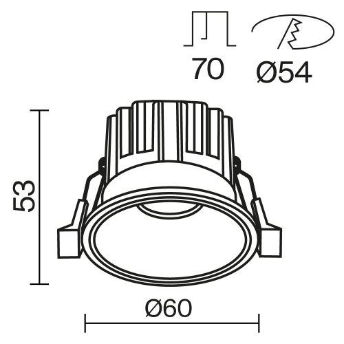 Встраиваемый светильник Technical DL058-7W2.7K-B