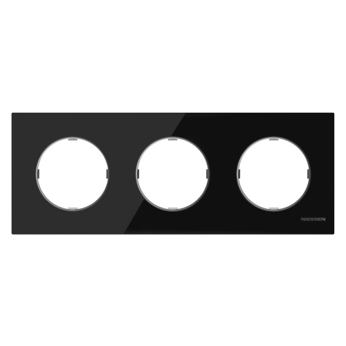 Рамка 3-постовая ABB Sky Moon стекло чёрное 2CLA867300A3101 Рамка 3-постовая ABB Sky Moon стекло чёрное 2CLA867300A3101