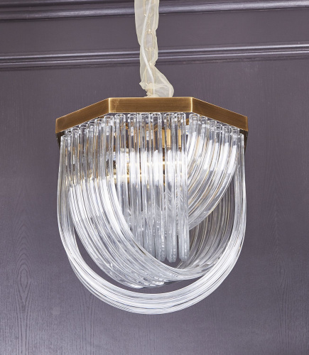 Люстра Murano L4 brass/clear