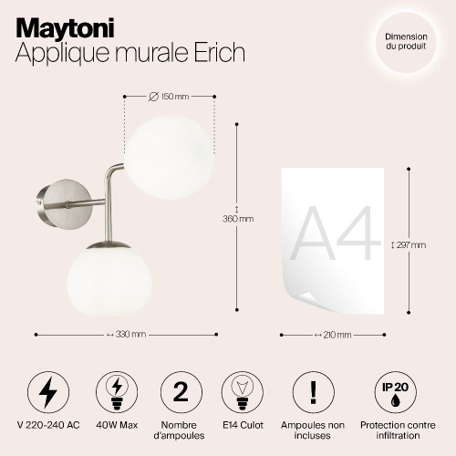 Бра Maytoni Erich MOD221-WL-02-N