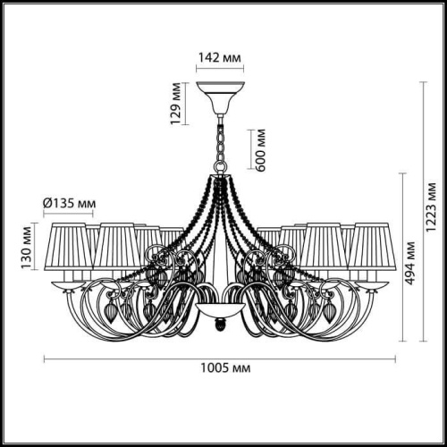 Подвесная люстра Odeon Light Niagara 3921/12 Подвесная люстра Odeon Light Niagara 3921/12