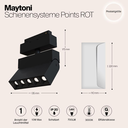 Трековый светодиодный светильник для магнитного шинопровода Maytoni Track lamps TR015-2-10W3K-B Трековый светодиодный светильник для магнитного шинопровода Maytoni Track lamps TR015-2-10W3K-B