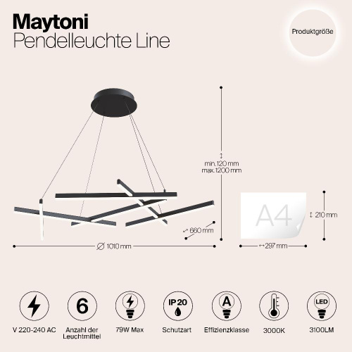 Подвесной светодиодный светильник Maytoni Line MOD016PL-L75B