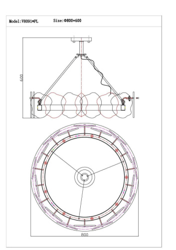 Подвесной светодиодный светильник Moderli Square V8091-PL Подвесной светодиодный светильник Moderli Square V8091-PL