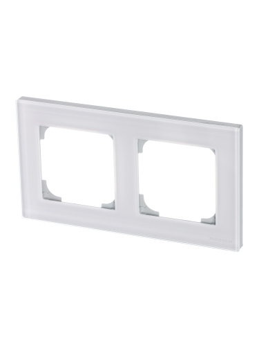 Рамка 2-постовая ABB Zenit стекло белое 2CLA227200N3001