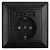 Розетка ЭРА Intro Solo Schuko P+E 16A 250V со шторками 2хUSB антрацит 4-410-05 Б0043407