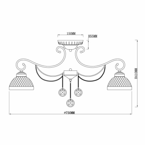 Потолочная люстра Rivoli Cofanetto 5032-308 Б0037728