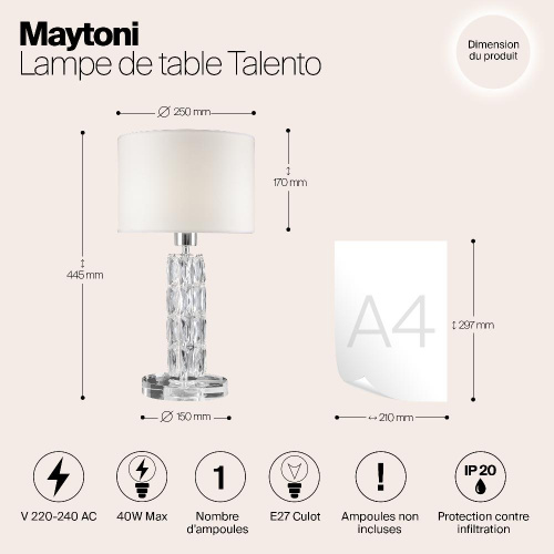 Настольная лампа Maytoni Talento DIA008TL-01CH Настольная лампа Maytoni Talento DIA008TL-01CH