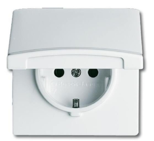 Розетка ABB Impuls Schuko с/з 16A 250V с защитой от перенапряжения винтовой зажим альпийский белый 2CKA002011A3841