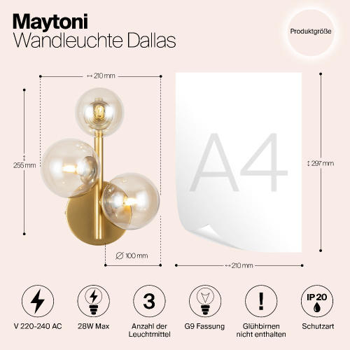 Настенный светильник (бра) Maytoni MOD545WL-03G