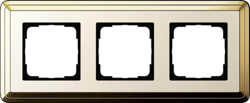 Рамка 3-постовая Gira ClassiX латунь/кремовый 0213633
