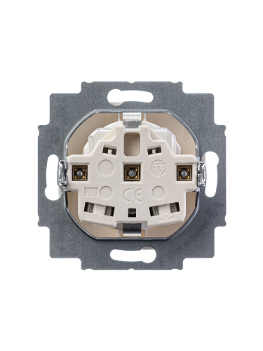Розетка ABB Basic55 Schuko с/з 16A 250V со шторками безвинтовой зажим альпийский белый 2CKA002013A5278 Розетка ABB Basic55 Schuko с/з 16A 250V со шторками безвинтовой зажим альпийский белый 2CKA002013A5278