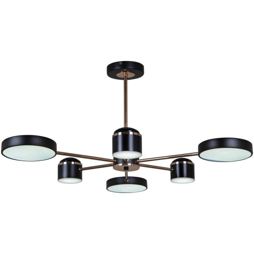 Потолочная светодиодная люстра Reluce 13289-4.3-06 Чёрный+Золотой хром