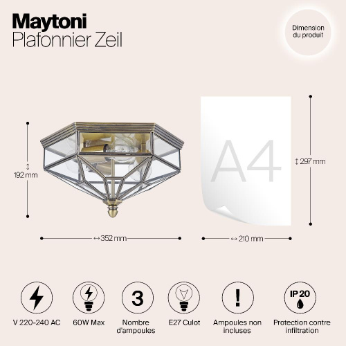 Потолочный светильник Maytoni Zeil H356-CL-03-BZ