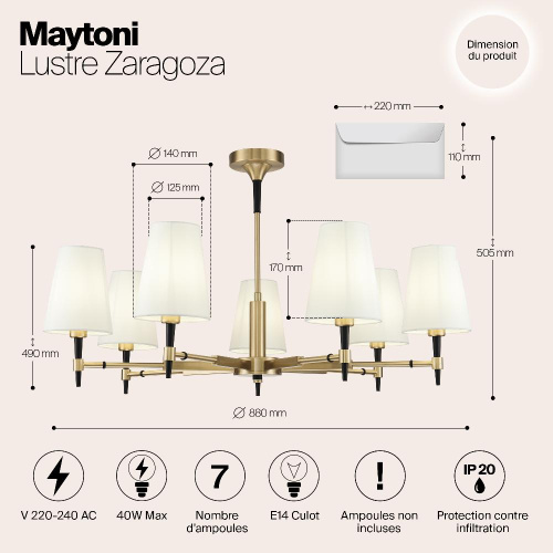 Подвесная люстра Maytoni Zaragoza H001CL-07BS