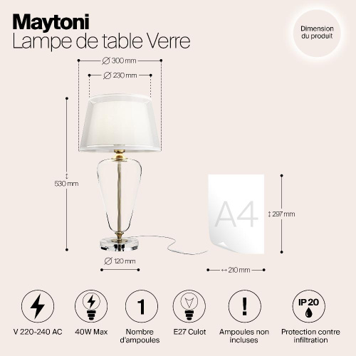 Настольная лампа Maytoni Verre Z005TL-01BS Настольная лампа Maytoni Verre Z005TL-01BS