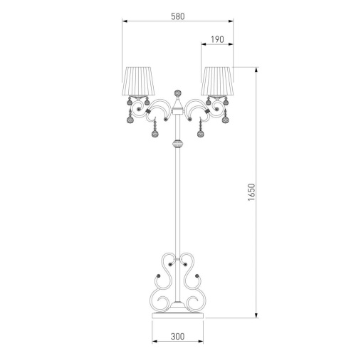 Торшер Eurosvet 12075/3F белый Strotskis