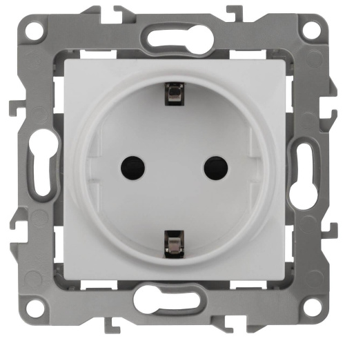 Розетка ЭРА 12 2P E Schuko со шторками 16A 250V Al Cu 12А-2002-01 Б0038586
