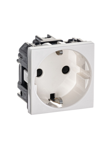 Розетка ABB Zenit с/з 16A 250V со шторками винтовой зажим альпийский белый 2CLA228800N1101