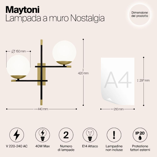 Бра Maytoni Nostalgia MOD050WL-02G